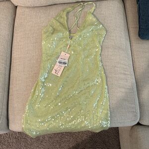 Oh Polly Lime Sequin Dress